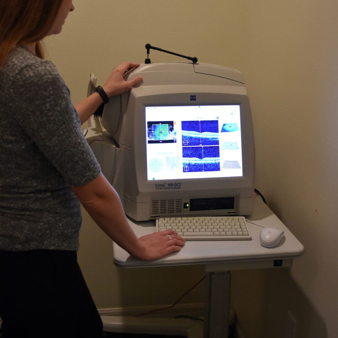 Eye test results on a monitor